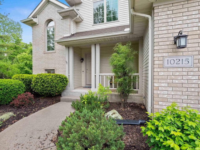 10215 Tidewater Trl, Fort Wayne, IN 46845 - entrance to property featuring a porch and brick siding