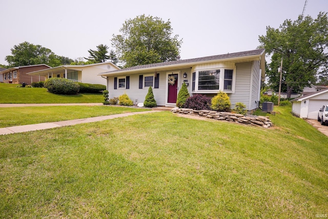 113 W Berkeley Ave, Evansville, IN 47710 - view of front facade featuring a front lawn, central AC unit, and entry steps