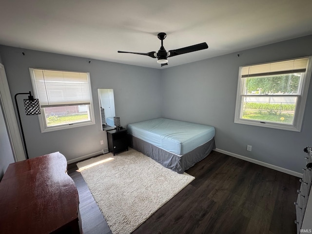 1414 Spear St, Rochester, IN 46975 - bedroom featuring wood finished floors, baseboards, and a ceiling fan