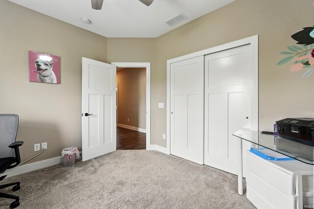 17009 Hamptons Pkwy, New Haven, IN 46774 - office with carpet flooring, a ceiling fan, and baseboards