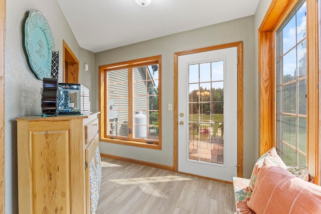 6378 N 100 E, Ossian, IN 46777 - doorway featuring baseboards and light wood finished floors