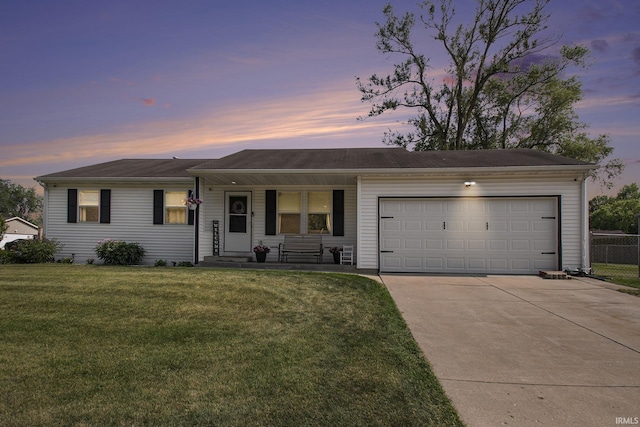907 Eagle Blvd, Bristol, IN 46507 - single story home featuring a garage, concrete driveway, and a porch
