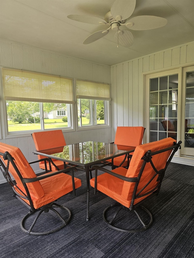 1326 Stag Dr, Fort Wayne, IN 46804 - sunroom / solarium with outdoor dining space and a ceiling fan