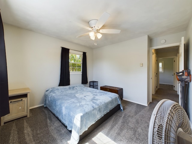 1326 Stag Dr, Fort Wayne, IN 46804 - bedroom with carpet flooring, baseboards, and ceiling fan