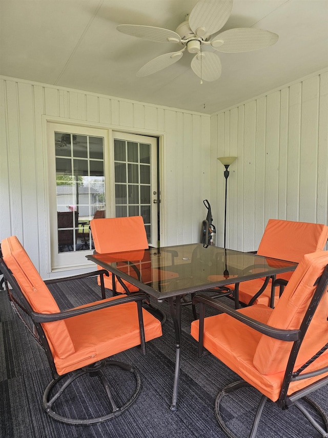 1326 Stag Dr, Fort Wayne, IN 46804 - wooden deck with ceiling fan and outdoor dining area
