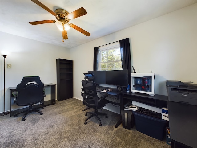1326 Stag Dr, Fort Wayne, IN 46804 - office space with carpet flooring, baseboards, and a ceiling fan