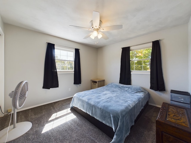 1326 Stag Dr, Fort Wayne, IN 46804 - carpeted bedroom featuring multiple windows, baseboards, and a ceiling fan