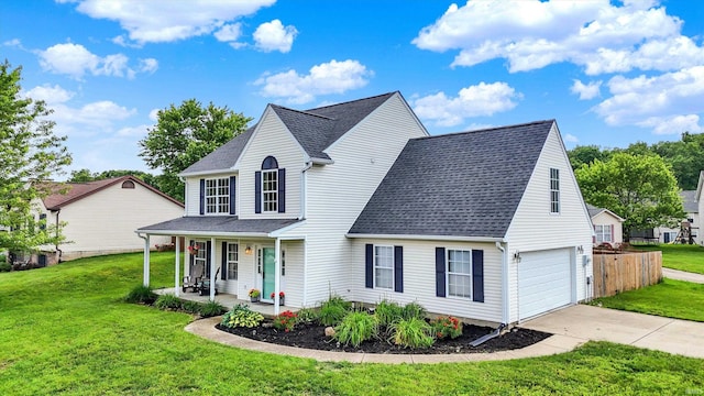 843 S Lantern Ln, Ellettsville, IN 47401 - traditional-style house with a porch, driveway, an attached garage, and roof with shingles