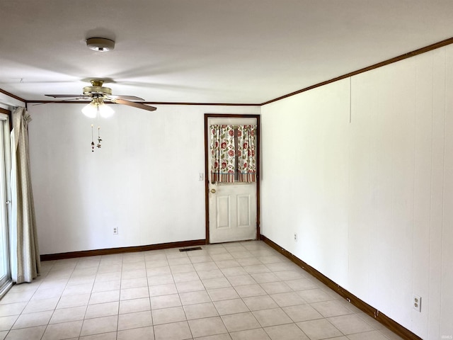 4234 Oak St, Woodburn, IN 46797 - unfurnished room featuring ceiling fan, crown molding, baseboards, and a smoke detector