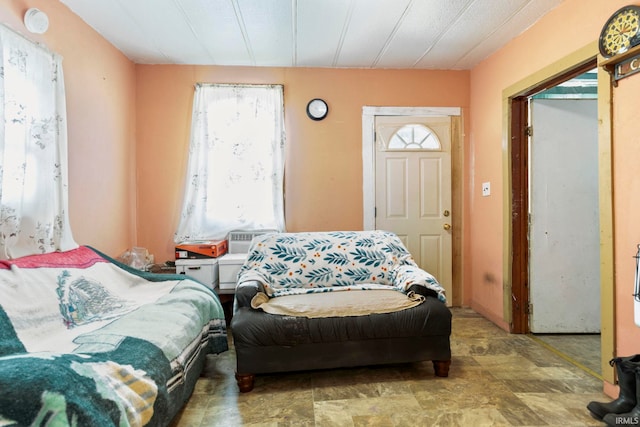 315 Division St, Elkhart, IN 46516 - living area featuring stone finish flooring and cooling unit