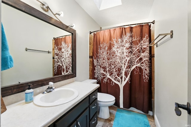 2906 Easton Ridge Pl, Fort Wayne, IN 46818 - bathroom featuring a skylight, vanity, and toilet