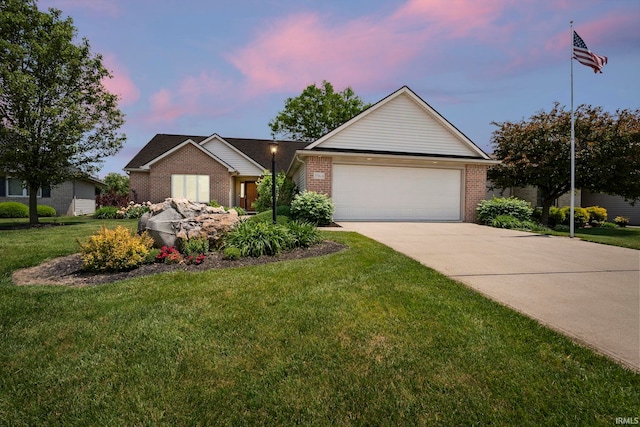 3564 Westport Dr, New Haven, IN 46774 - ranch-style house with brick siding, concrete driveway, and a front yard