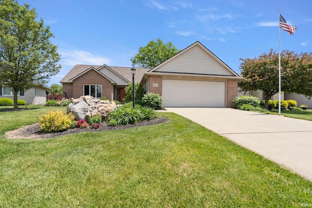3564 Westport Dr, New Haven, IN 46774 - single story home featuring concrete driveway, an attached garage, brick siding, and a front lawn