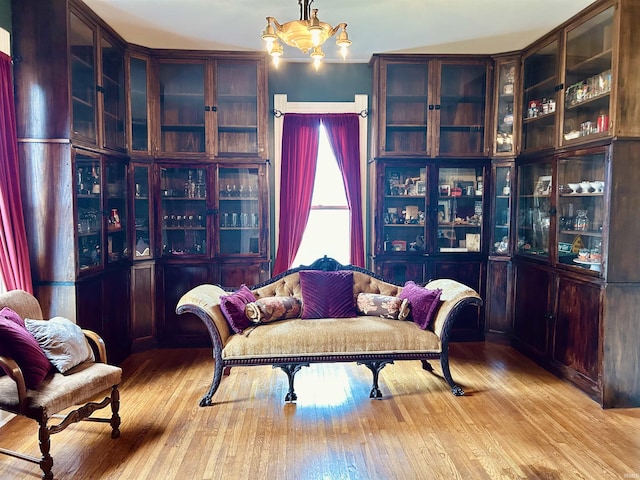 27 N Edwards St, Worthington, IN 47471 - office space with wood finished floors and a chandelier