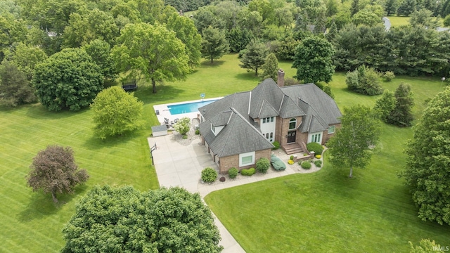 11070 Birch Lake Dr, Granger, IN 46530 - view from above of property featuring a pool