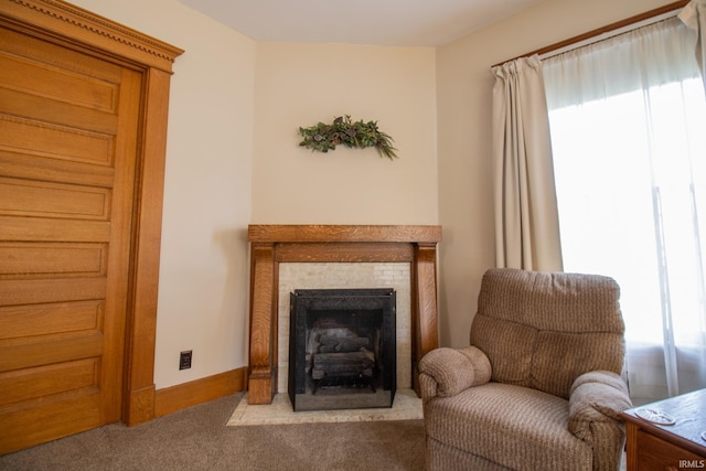 507 N Howard St, Union City, IN 47390 - living area with plenty of natural light, carpet floors, and a tile fireplace