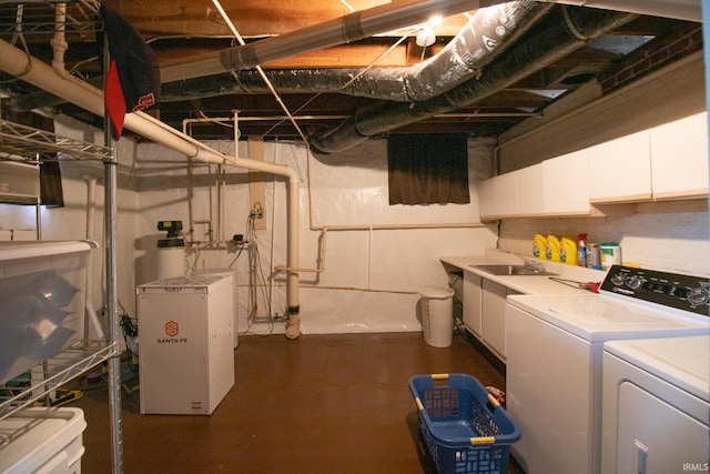 507 N Howard St, Union City, IN 47390 - unfinished below grade area with washer and dryer and a sink