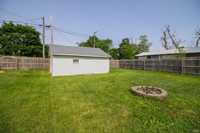 507 N Howard St, Union City, IN 47390 - view of yard featuring an outdoor fire pit and an outdoor structure