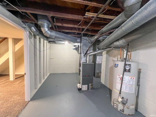 158 Simpson Ave, Elkhart, IN 46516 - unfinished below grade area with gas water heater