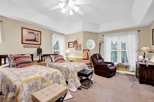 91 Smiths Rd, Mitchell, IN 47446 - bedroom with a raised ceiling, multiple windows, baseboards, and carpet floors