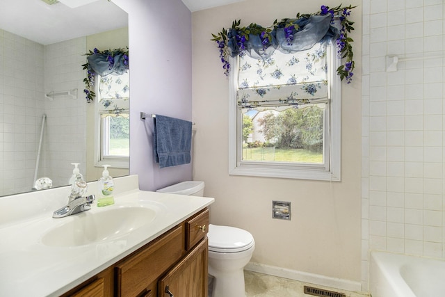 18086 Courtland Dr, South Bend, IN 46637 - full bathroom featuring toilet, vanity, and tile patterned floors