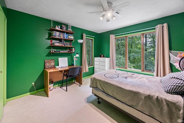 1320 Castle Dr, Lafayette, IN 47905 - bedroom with baseboards, carpet flooring, and ceiling fan