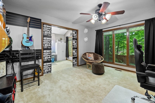 1320 Castle Dr, Lafayette, IN 47905 - office area featuring a ceiling fan and carpet