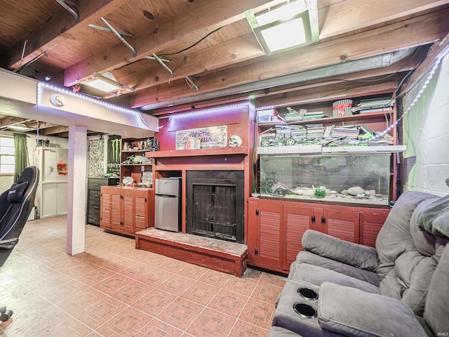 11219 Denzer Rd, Evansville, IN 47712 - living area with a fireplace with raised hearth
