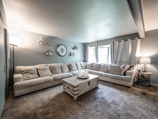 11219 Denzer Rd, Evansville, IN 47712 - living room featuring dark carpet