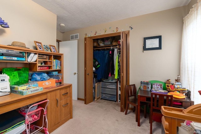 300 S Heritage Dr, Delphi, IN 46923 - office area with light carpet and a textured ceiling
