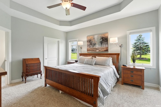 12815 Chaplin Ct, Fort Wayne, IN 46845 - bedroom featuring light carpet, baseboards, and a ceiling fan