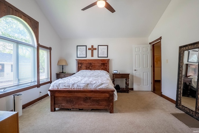 1339 Clark Ave, Bluffton, IN 46714 - bedroom with lofted ceiling, carpet floors, multiple windows, and ceiling fan