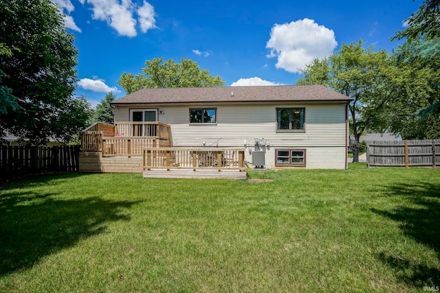 60 Elder Ct, Lafayette, IN 47905 - rear view of house with a deck, central AC, and roof with shingles