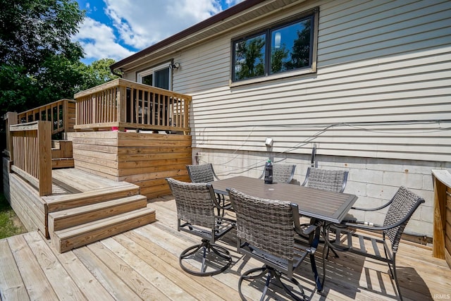 60 Elder Ct, Lafayette, IN 47905 - wooden deck with outdoor dining space