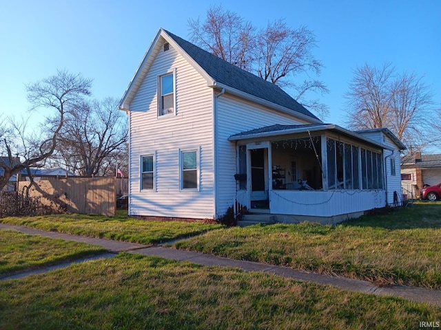 804 W 1st St, Albany, IN 47320 - view of side of home featuring a sunroom