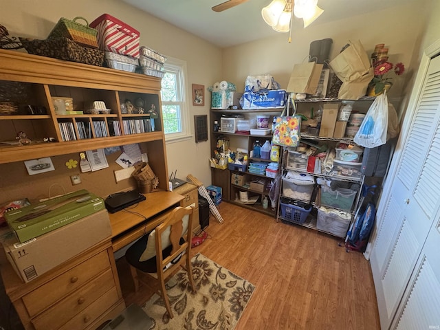 8133 Maple Ln, Newburgh, IN 47630 - office space featuring wood finished floors and a ceiling fan