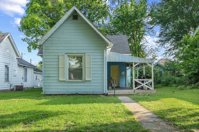 1804 Maple St, Lafayette, IN 47904 - view of front of home with covered porch, a front lawn, and cooling unit