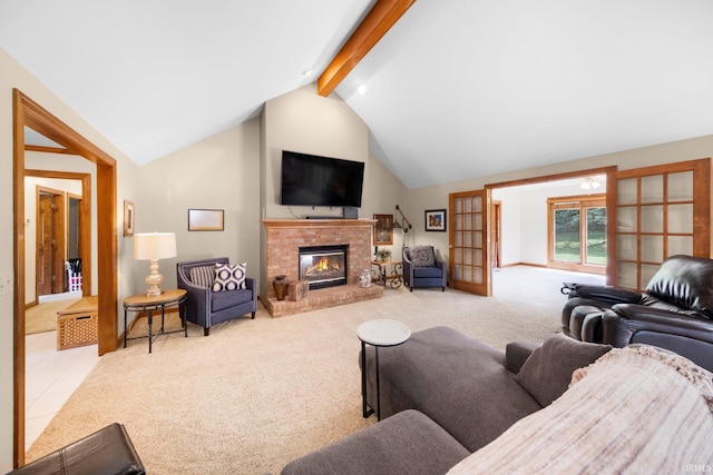 6811 Bittersweet Dells Ct, Fort Wayne, IN 46814 - living room featuring carpet floors and a fireplace