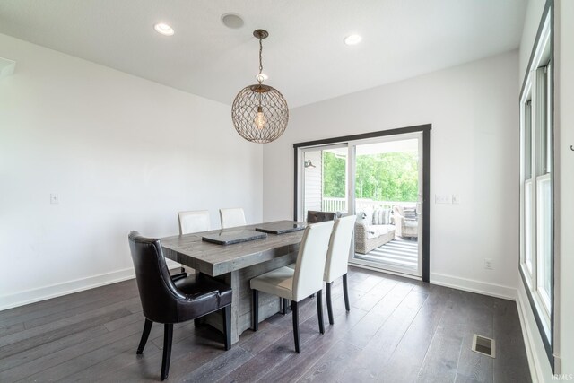 119 Artisan Pass, Fort Wayne, IN 46845 - dining room with dark wood finished floors, baseboards, and recessed lighting