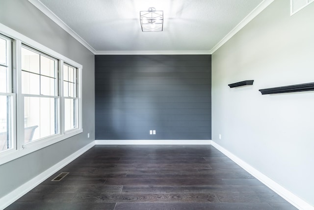 119 Artisan Pass, Fort Wayne, IN 46845 - unfurnished room featuring dark wood finished floors, ornamental molding, baseboards, and a textured ceiling