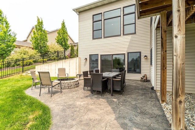 119 Artisan Pass, Fort Wayne, IN 46845 - view of patio with an outdoor fire pit