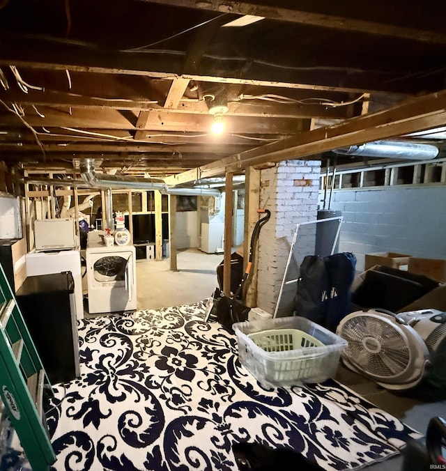1409 Miner St, South Bend, IN 46617 - unfinished basement with independent washer and dryer and heating unit