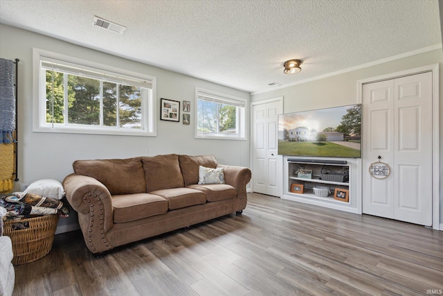 12678 Pat Ln, Granger, IN 46530 - living room with a textured ceiling and wood finished floors