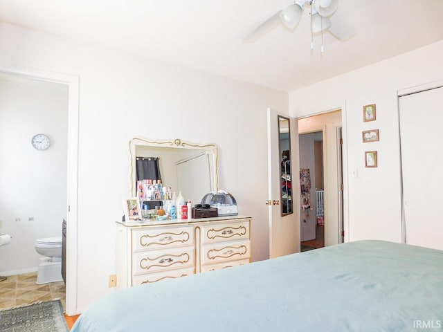 2363 N Oak Dr, Bluffton, IN 46714 - bedroom featuring ensuite bath and ceiling fan