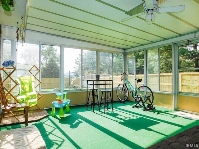 2363 N Oak Dr, Bluffton, IN 46714 - sunroom / solarium featuring a ceiling fan
