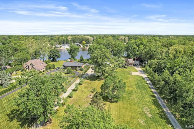 22907 State Road 120, Elkhart, IN 46516 - aerial overview of property's location with a large body of water and a forest