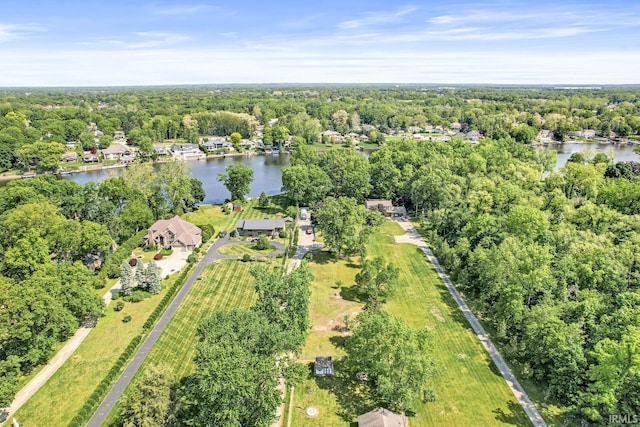 22907 State Road 120, Elkhart, IN 46516 - aerial overview of property's location with a large body of water and a forest
