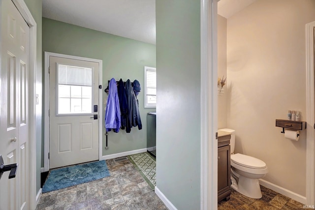 210 W Main St, Worthington, IN 47471 - entryway with stone finish floors and baseboards
