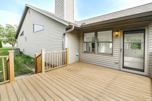 3915 S Allen Ct, Bloomington, IN 47401 - wooden deck with central AC