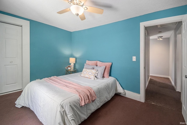 773 N E St, Wabash, IN 46992 - carpeted bedroom with baseboards, attic access, and a ceiling fan